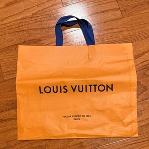Louis Vuitton Tangerine Bag with Navy Handles